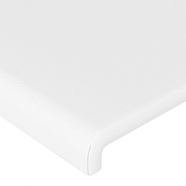 Cabecero con LED cuero sintético blanco 103x16x118/128 cm M 5