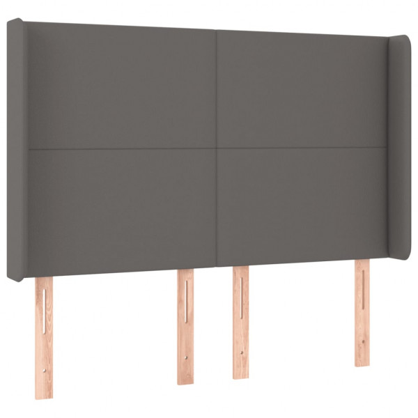 Cabecero con LED cuero sintético gris 147x16x118/128cm M 3