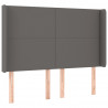 Cabecero con LED cuero sintético gris 147x16x118/128cm 3