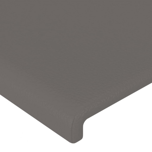 Cabecero con LED cuero sintético gris 147x16x118/128cm M 5