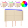 Cabecero con LED de tela color crema 147x16x118/128 cm 2