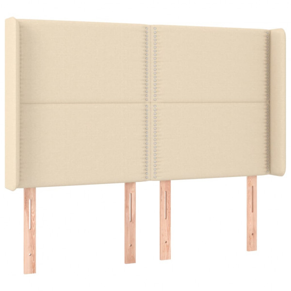 Cabecero con LED de tela color crema 147x16x118/128 cm M 3