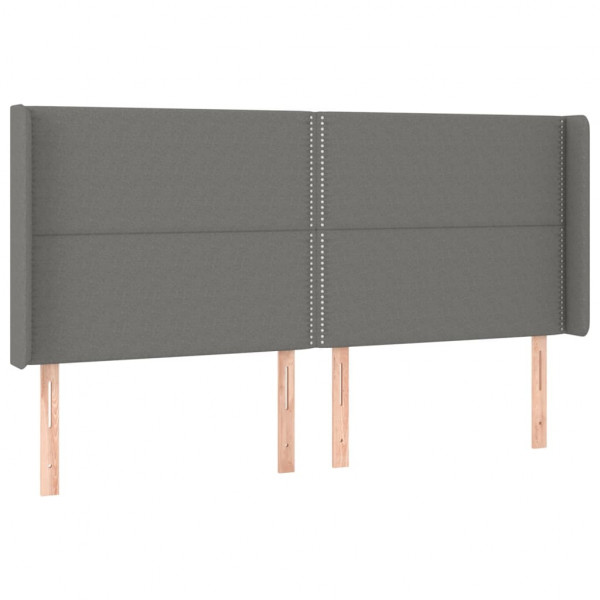Cabecero con LED de tela gris oscuro 203x16x118/128 cm M 3
