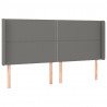 Cabecero con LED de tela gris oscuro 203x16x118/128 cm 3