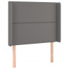 Cabeceira cama c/ LED couro artif. 103x16x118/128 cm cinzento 3