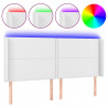 Cabecero con LED cuero sintético blanco 203x16x118/128 cm 2