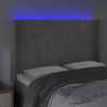 Cabecero con LED de terciopelo gris claro 147x16x118/128 cm 4