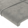 Cabecero con LED de terciopelo gris claro 147x16x118/128 cm 5