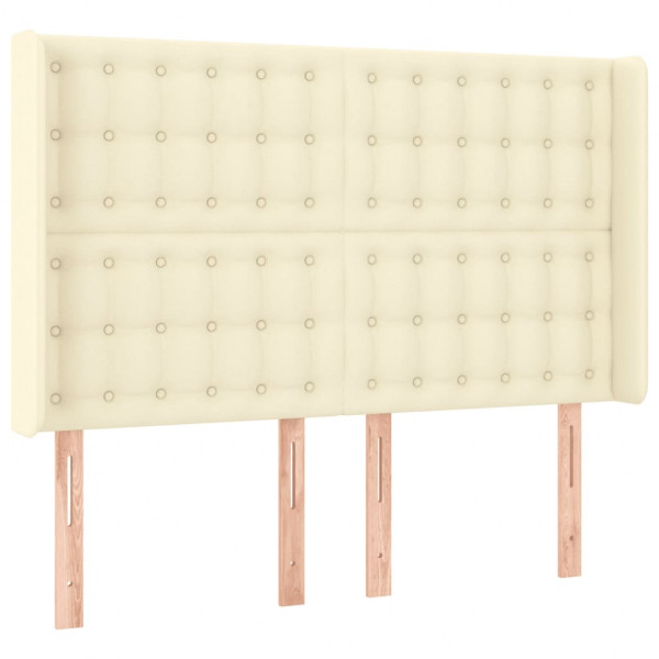 Cabecero con LED cuero sintético color crema 147x16x118/128 cm M 3