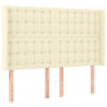 Cabeceira com LED couro sintético creme 147x16x118/128 cm 3