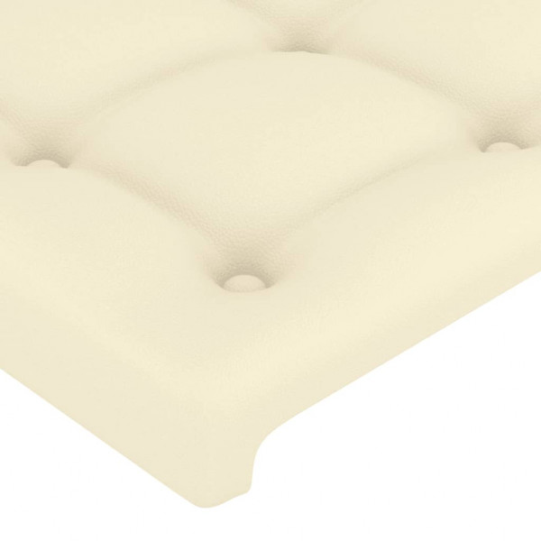 Cabecero con LED cuero sintético color crema 147x16x118/128 cm M 5