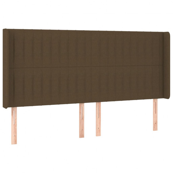 Cabecero con LED de tela marrón oscuro 183x16x118/128 cm M 3
