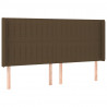 Cabeceira de cama c/ luzes LED tecido 183x16x118/128cm castanho 3