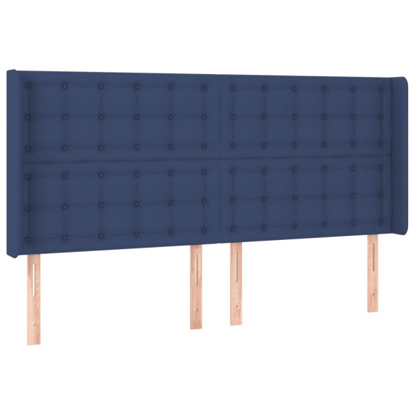 Cabecero con LED de tela azul 203x16x118/128 cm M 3