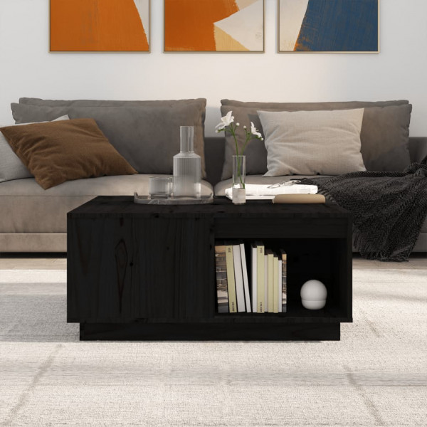 Mesa de centro de madera maciza de pino negro 80x81x36.5 cm M 3