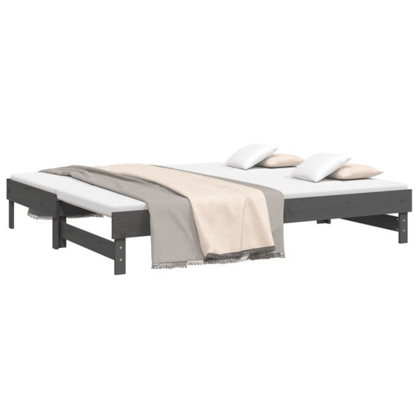 Sofá cama extraíble madera maciza de pino gris 2x(100x200) cm M 3