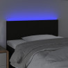 Cabeceira de cama c/ luzes LED tecido 80x5x78/88 cm preto 3