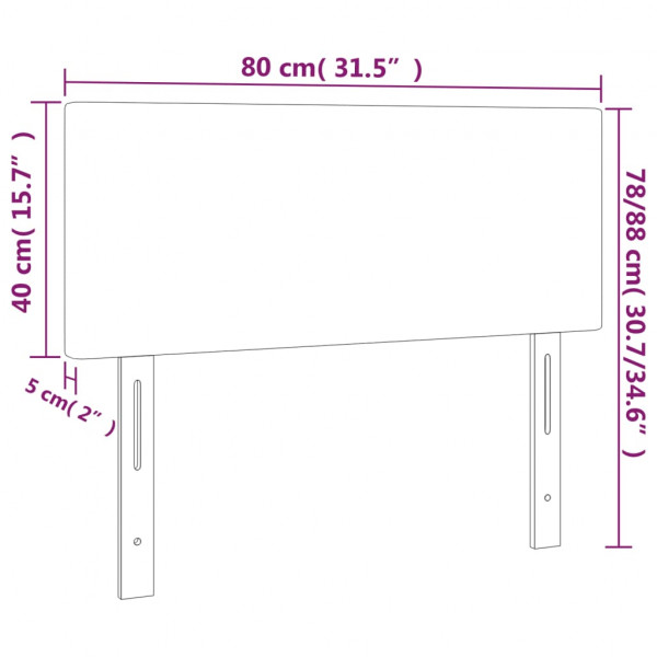 Cabecero con LED de tela azul 80x5x78/88 cm M 5