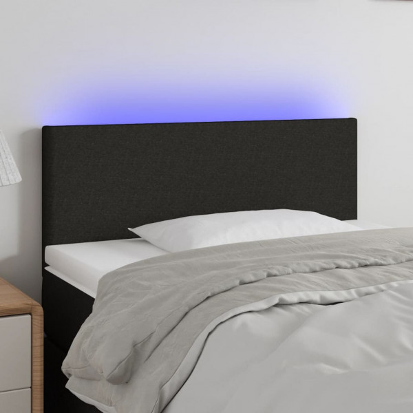 Cabecero con LED de tela negro 90x5x78/88 cm D