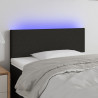 Cabecero con LED de tela negro 90x5x78/88 cm 1