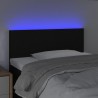 Cabeceira de cama c/ luzes LED tecido 90x5x78/88 cm preto 3