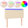 Cabecero con LED de tela color crema 90x5x78/88 cm 2