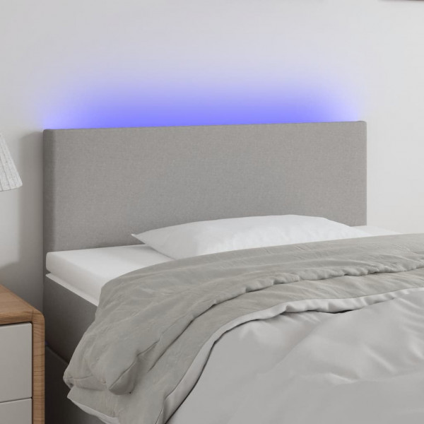 Cabecero con LED de tela gris claro 100x5x78/88 cm D