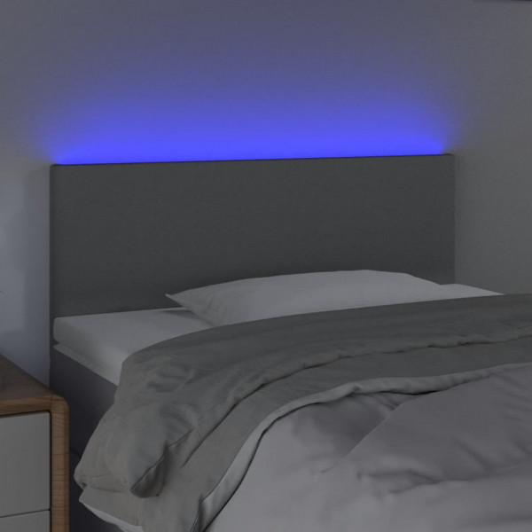 Cabecero con LED de tela gris claro 100x5x78/88 cm M 3