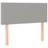 Cabeceira de cama c/luzes LED tecido 100x5x78/88 cm cinza-claro 4