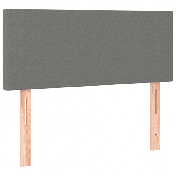 Cabeceira de cama c/luzes LED tecido 100x5x78/88cm cinza-escuro M 4