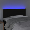 Cabecero con LED de tela negro 100x5x78/88 cm 3