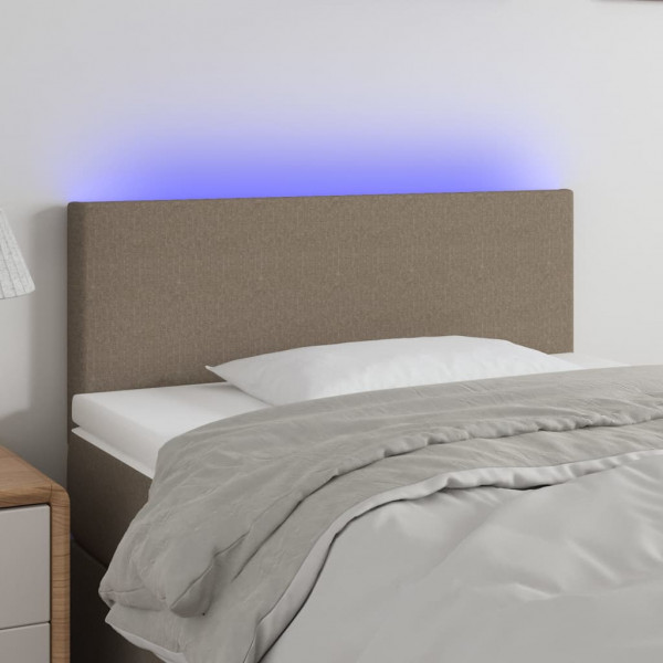 Cabecero con LED de tela gris taupe 100x5x78/88 cm D