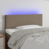 Cabeceira cama luzes LED tecido 100x5x78/88cm cinza-acastanhado 1