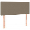 Cabeceira cama luzes LED tecido 100x5x78/88cm cinza-acastanhado 4
