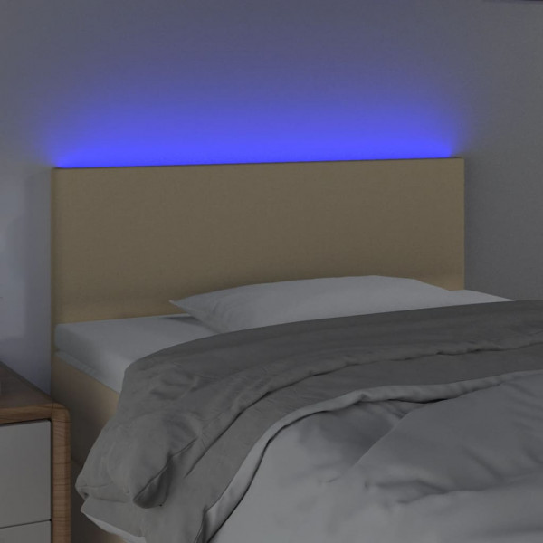 Cabecero con LED de tela color crema 100x5x78/88 cm M 3