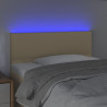 Cabecero con LED de tela color crema 100x5x78/88 cm 3