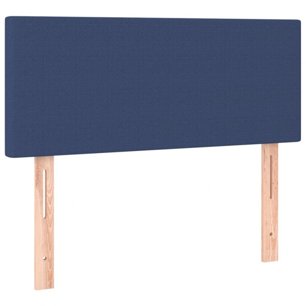 Cabeceira de cama c/ luzes LED tecido 100x5x78/88 cm azul M 4