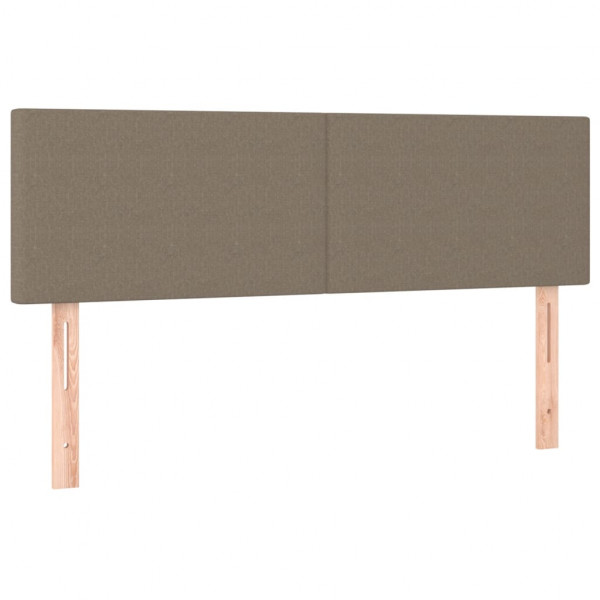 Cabeceira cama luzes LED tecido 144x5x78/88cm cinza-acastanhado M 4