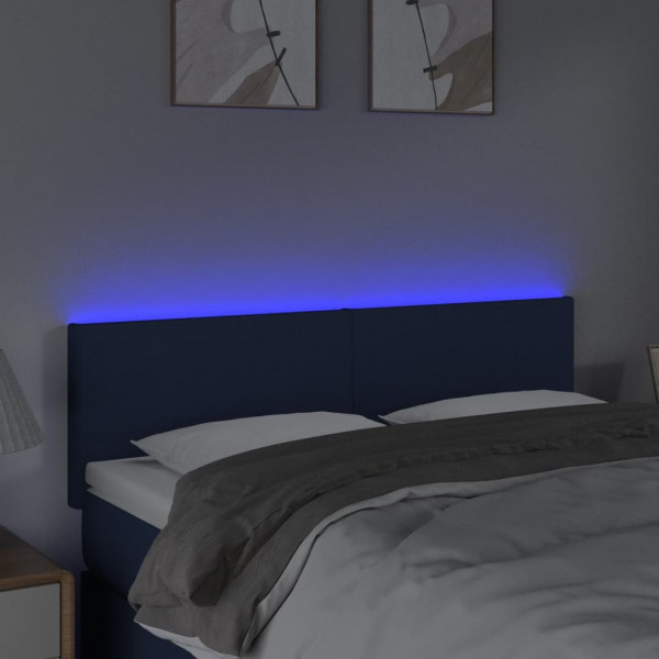 Cabecero con LED de tela azul 144x5x78/88 cm M 3