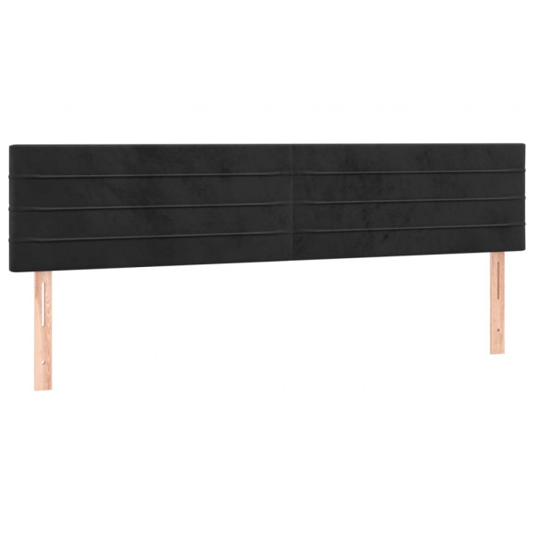 Cabecero con LED de terciopelo negro 160x5x78/88 cm M 4