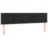 Cabecero con LED de terciopelo negro 160x5x78/88 cm 4
