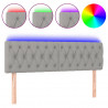 Cabecero con LED de tela gris claro 144x7x78/88 cm 2