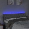 Cabeceira de cama c/ luzes LED tecido 144x7x78/88cm cinza-claro 3