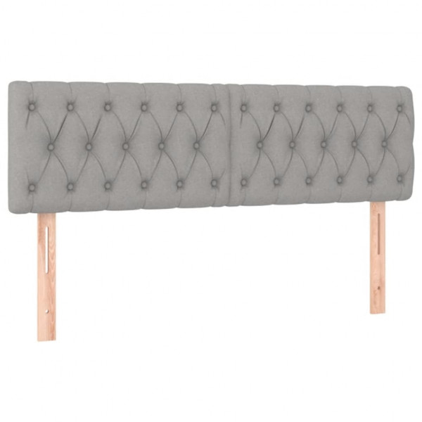Cabecero con LED de tela gris claro 144x7x78/88 cm M 4