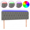 Cabeceira de cama c/luzes LED tecido 160x7x78/88cm cinza-escuro 2