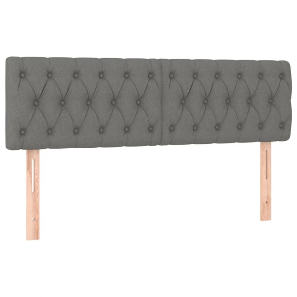 Cabecero con LED de tela gris oscuro 160x7x78/88 cm M 4