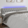 Cabecero con LED de tela gris claro 200x7x78/88 cm 1