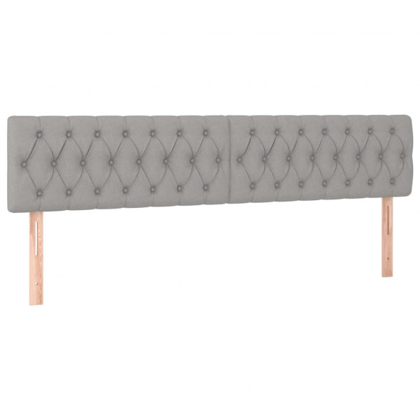 Cabecero con LED de tela gris claro 200x7x78/88 cm M 4