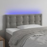 Cabeceira de cama c/ luzes LED tecido 90x5x78/88 cm cinza-claro 1