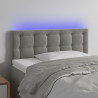 Cabecero con LED de terciopelo gris claro 90x5x78/88 cm 1